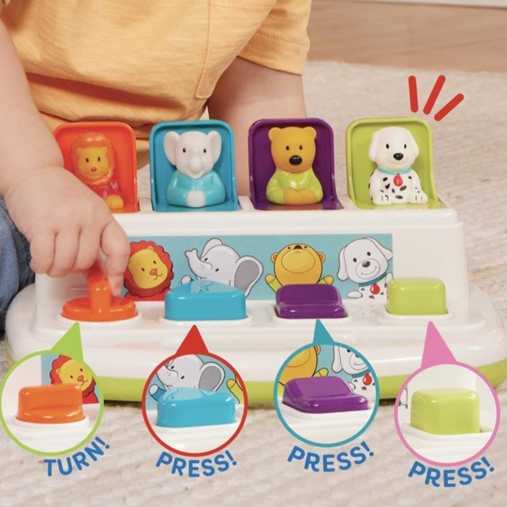 Cause-And-Effect Toy – Developmental Toy With Buttons & Colors. 